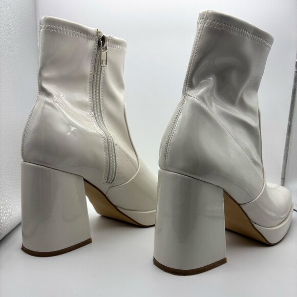 Kenneth Cole white vegan leather platform bootie - Picture 2 of 6